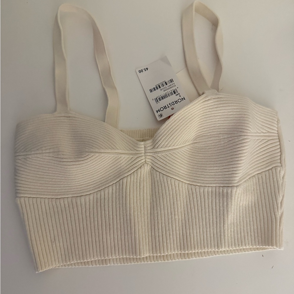 Nordstrom Cream Ribbed Top